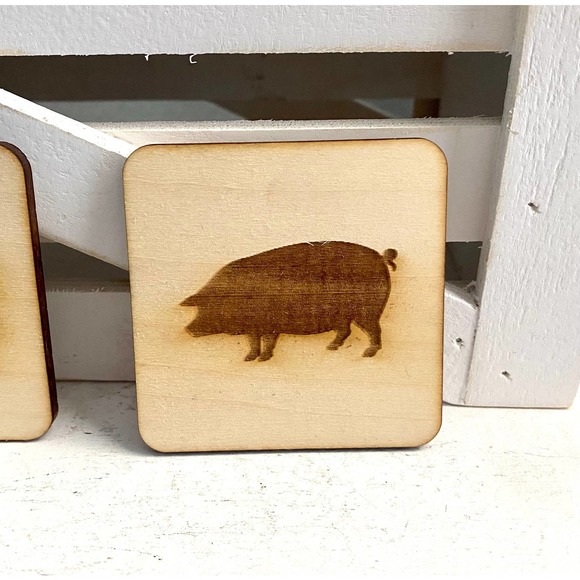 Set of 4 Wood Farmhouse Inspired Farm Animal Magnets (FAM) - Picture 5 of 6